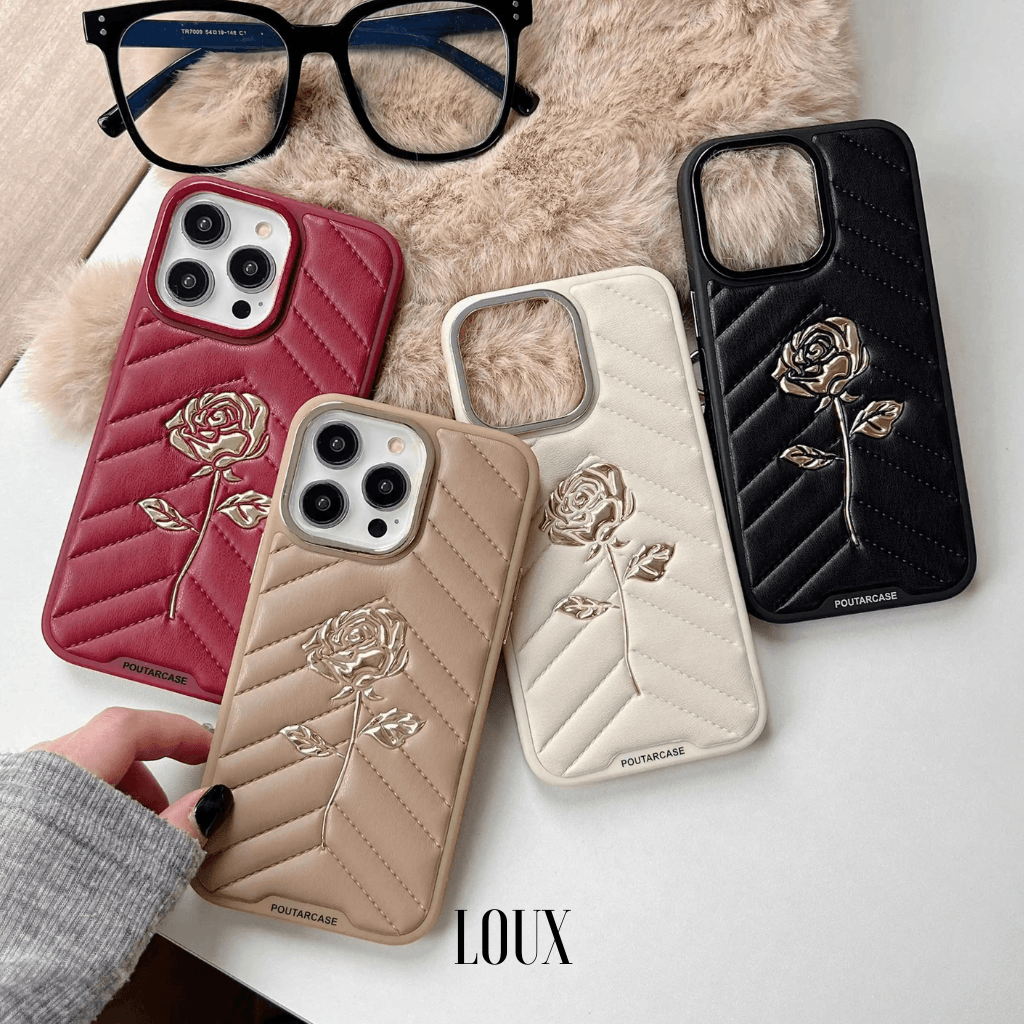 Capa RoseGold de Couro Para iPhone - Loux