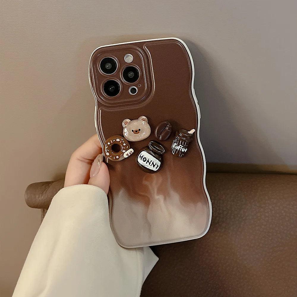 Capa Coffee Bear Para iPhone - Loux